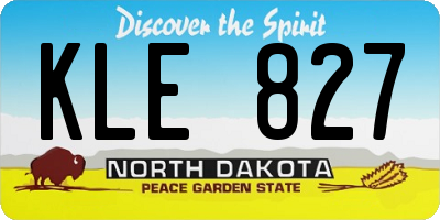 ND license plate KLE827