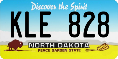 ND license plate KLE828