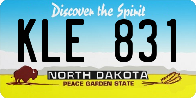 ND license plate KLE831