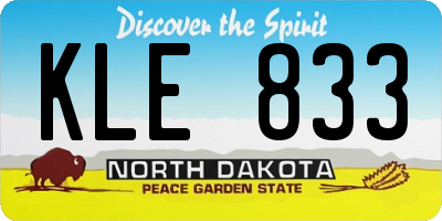 ND license plate KLE833