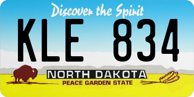 ND license plate KLE834