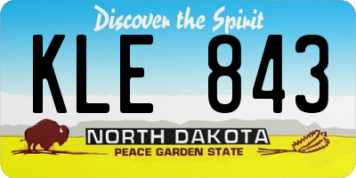 ND license plate KLE843