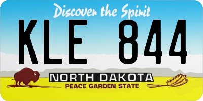 ND license plate KLE844