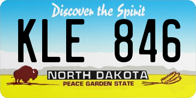 ND license plate KLE846