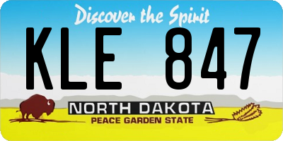 ND license plate KLE847