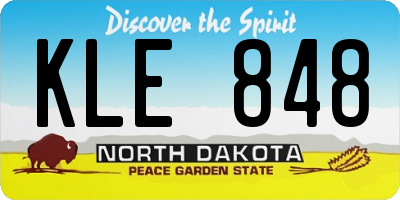 ND license plate KLE848