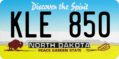 ND license plate KLE850