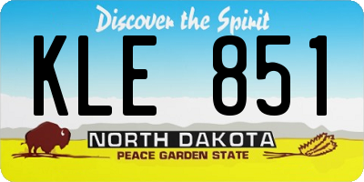 ND license plate KLE851