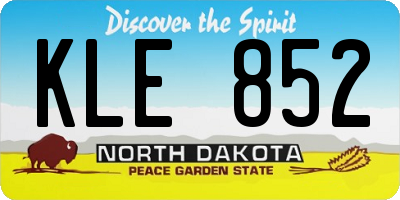 ND license plate KLE852