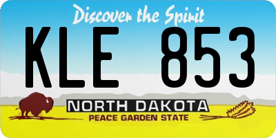 ND license plate KLE853