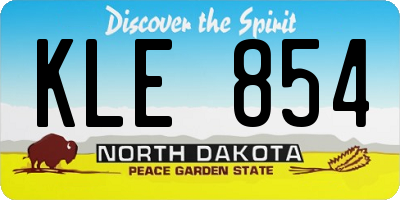 ND license plate KLE854
