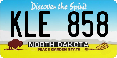 ND license plate KLE858