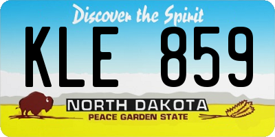 ND license plate KLE859