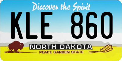 ND license plate KLE860