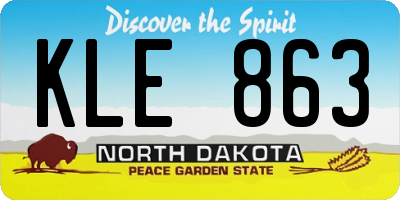 ND license plate KLE863