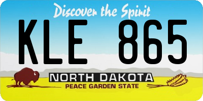 ND license plate KLE865
