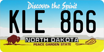 ND license plate KLE866