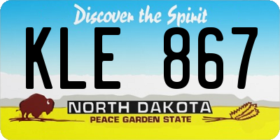 ND license plate KLE867
