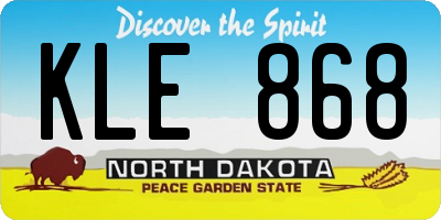 ND license plate KLE868
