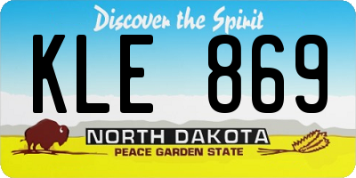 ND license plate KLE869