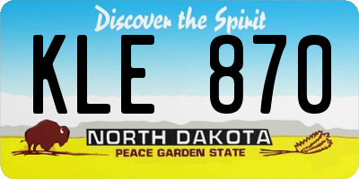 ND license plate KLE870