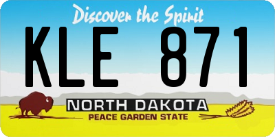 ND license plate KLE871