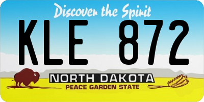 ND license plate KLE872