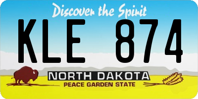 ND license plate KLE874