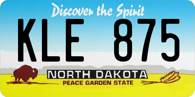 ND license plate KLE875