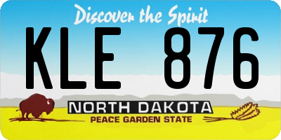 ND license plate KLE876