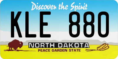ND license plate KLE880