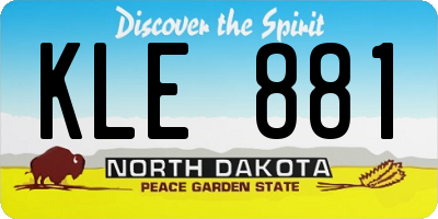 ND license plate KLE881