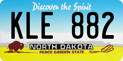 ND license plate KLE882
