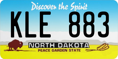 ND license plate KLE883