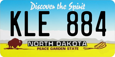ND license plate KLE884