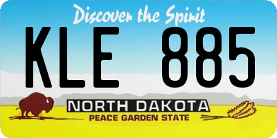 ND license plate KLE885