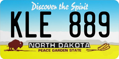 ND license plate KLE889