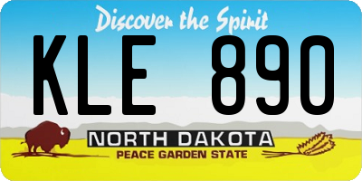ND license plate KLE890