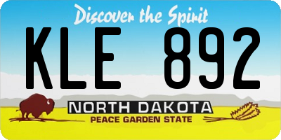 ND license plate KLE892