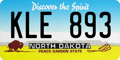ND license plate KLE893