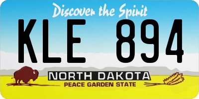 ND license plate KLE894