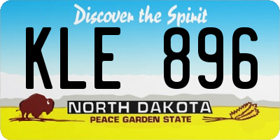 ND license plate KLE896