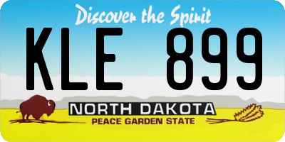ND license plate KLE899