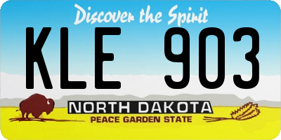 ND license plate KLE903