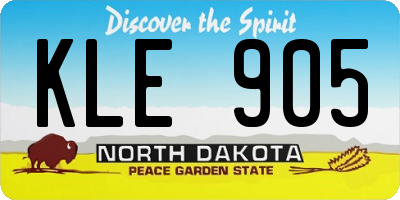 ND license plate KLE905