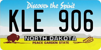 ND license plate KLE906