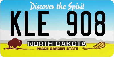 ND license plate KLE908