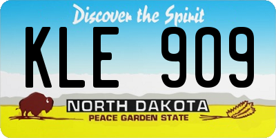 ND license plate KLE909