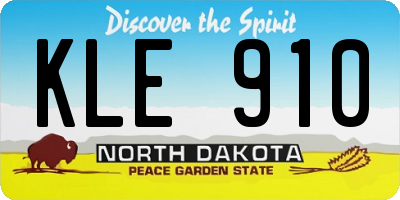 ND license plate KLE910
