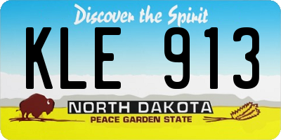 ND license plate KLE913